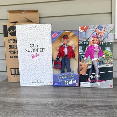 LOT 124P: NRFB Mattel Barbie Dolls: 1996 Ltd Edition Macy's City Shopper Barbie designed by Nicole Miller (16289) & Special...