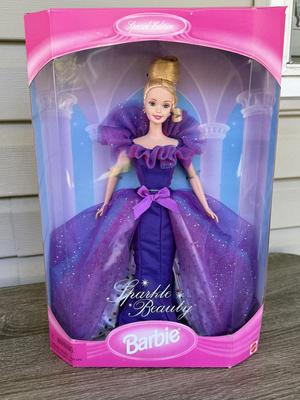 LOT 125P: NRFB 1997 Special Edition Barbie Dolls: Sparkle Beauty (17251), Evening Elegance Series Evening Enchantment (19783), Charity...