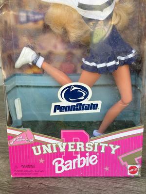 LOT 129P: 2011 Barbie R/C Convertible (untested - X5450) & NRFB Mattel: 1996 Penn State Cheerleader University (17698) & 1998...