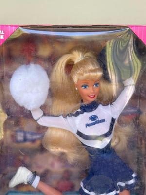 LOT 129P: 2011 Barbie R/C Convertible (untested - X5450) & NRFB Mattel: 1996 Penn State Cheerleader University (17698) & 1998...