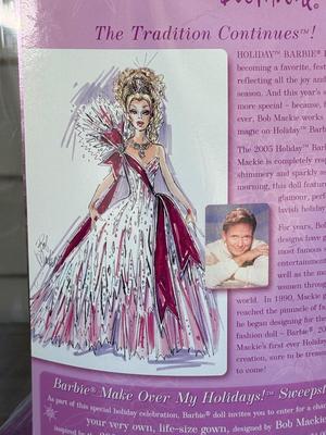 LOT 130P: NRFB Mattel Holiday Barbie Collector Dolls: 2004 (B5848) & Bob Mackie: 2005 (G8058) & 2006 (J0949)