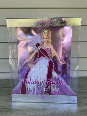 LOT 130P: NRFB Mattel Holiday Barbie Collector Dolls: 2004 (B5848) & Bob Mackie: 2005 (G8058) & 2006 (J0949)