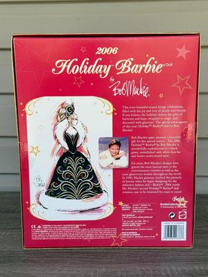 LOT 130P: NRFB Mattel Holiday Barbie Collector Dolls: 2004 (B5848) & Bob Mackie: 2005 (G8058) & 2006 (J0949)