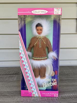 LOT 131P: NRFB Mattel Collector Edition Native American Barbie Dolls: 1996 Dolls of the World Arctic Barbie (16495), 1997 4th Edition...