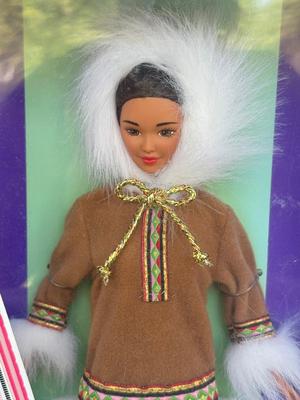 LOT 131P: NRFB Mattel Collector Edition Native American Barbie Dolls: 1996 Dolls of the World Arctic Barbie (16495), 1997 4th Edition...