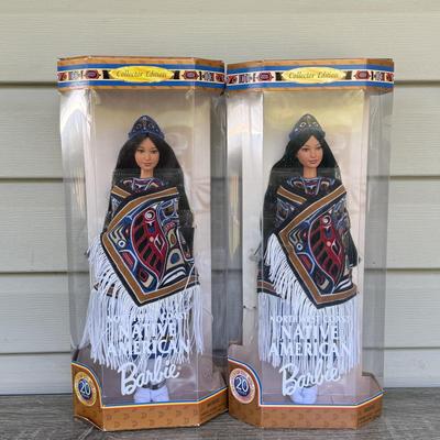 LOT 131P: NRFB Mattel Collector Edition Native American Barbie Dolls: 1996 Dolls of the World Arctic Barbie (16495), 1997 4th Edition...