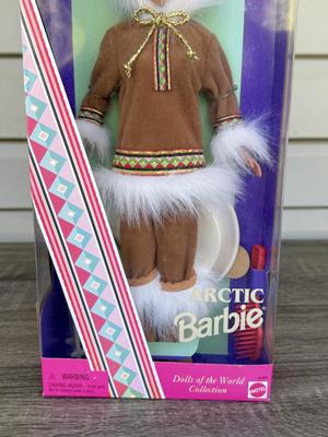 LOT 131P: NRFB Mattel Collector Edition Native American Barbie Dolls: 1996 Dolls of the World Arctic Barbie (16495), 1997 4th Edition...