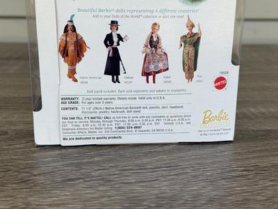 LOT 131P: NRFB Mattel Collector Edition Native American Barbie Dolls: 1996 Dolls of the World Arctic Barbie (16495), 1997 4th Edition...
