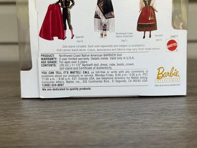 LOT 131P: NRFB Mattel Collector Edition Native American Barbie Dolls: 1996 Dolls of the World Arctic Barbie (16495), 1997 4th Edition...
