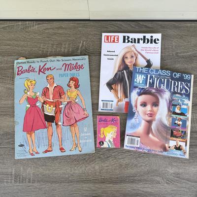 LOT 137P: 1963 Mattel Whitman Publishing Barbie, Ken & Midge Paper Dolls, 1961 Barbie & Ken Mini Magazine & Magazines ft. Barbie