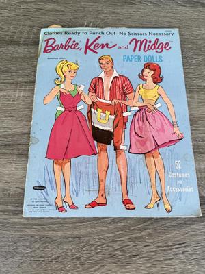 LOT 137P: 1963 Mattel Whitman Publishing Barbie, Ken & Midge Paper Dolls, 1961 Barbie & Ken Mini Magazine & Magazines ft. Barbie