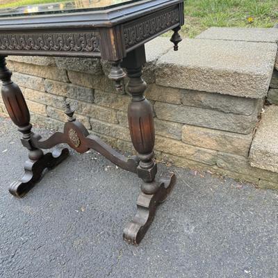 LOT 144G: Antique Marble Inlay Side Table