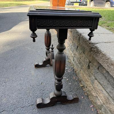 LOT 144G: Antique Marble Inlay Side Table