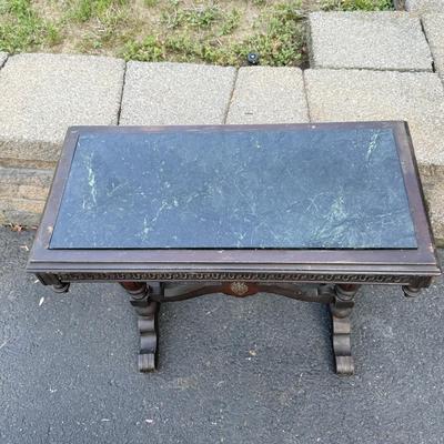 LOT 144G: Antique Marble Inlay Side Table