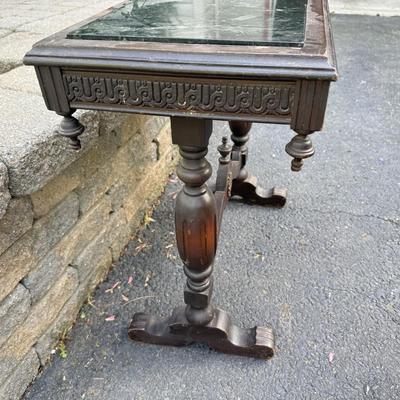 LOT 144G: Antique Marble Inlay Side Table