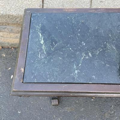 LOT 144G: Antique Marble Inlay Side Table