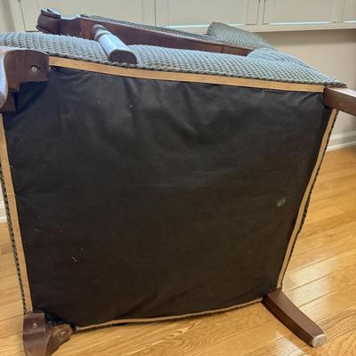 Plaid Wingback Armchair with Accent Pillow (B1-HS)