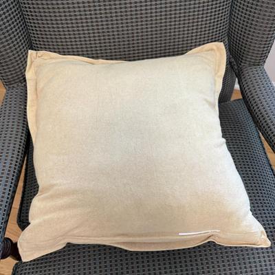 Plaid Wingback Armchair with Accent Pillow (B1-HS)