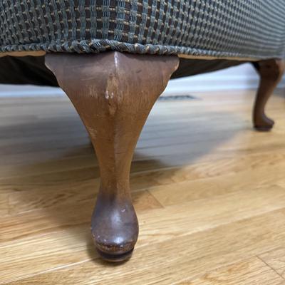 Plaid Wingback Armchair with Accent Pillow (B1-HS)