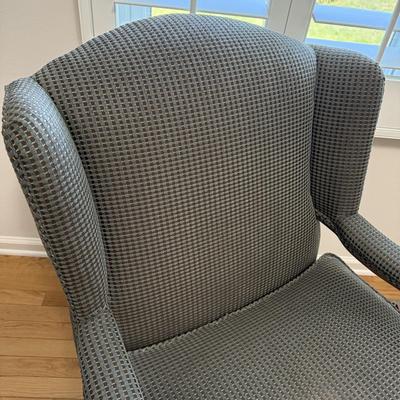 Plaid Wingback Armchair with Accent Pillow (B1-HS)