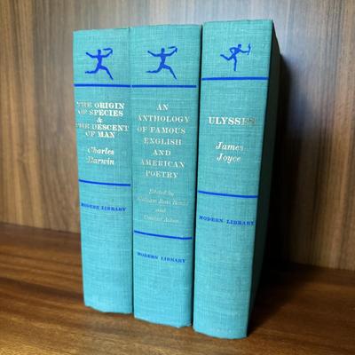 Marble Bookends with Three ‘Modern Library’ Books (B1-HS)