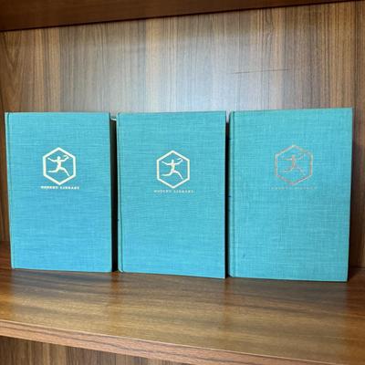 Marble Bookends with Three ‘Modern Library’ Books (B1-HS)