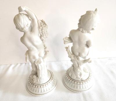 Lot #119 Pair Vintage Bisque Cherubs on Base