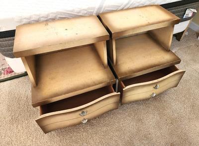 Lot #131 Mid Century Modern Set of Nighstands - Bassett Furniture Co.