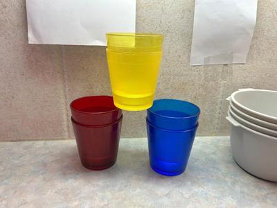 PERFECT CHILD SIZED PLASTIC WARE, AND SALSA BOWLS