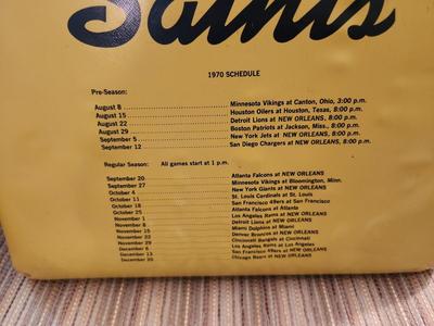 Lot #137 1970 New Orleans Saints Stadium Pillow - has Schedule