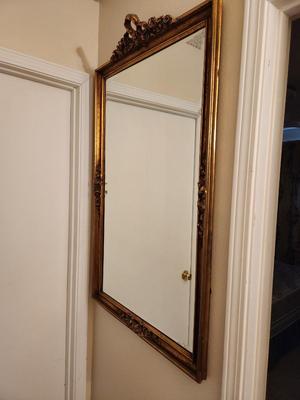 Lot #138 Lovely Beveled Wall Mirror - Rose Motif