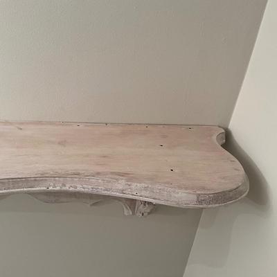 D811 Antique White Painted Pine Wall Shelf