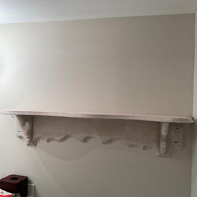 D811 Antique White Painted Pine Wall Shelf