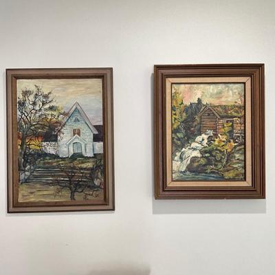 L831 Lot of Two Original Oil Paintings