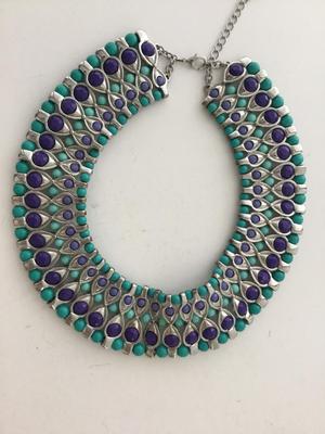 Marked blue and green statement beautiful necklace