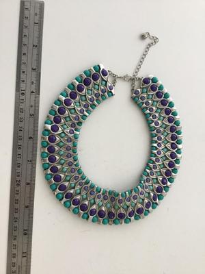Marked blue and green statement beautiful necklace