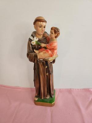 Lot #144 Sweet Vintage Chalkware Statue of St. Anthony of Padua