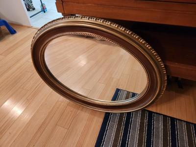 Lot #147 Vintage Oval Wall Mirror - great condition
