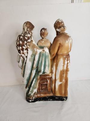 Lot #151 Vintage Chalkware Holy Family Shrine with spot for votive candle