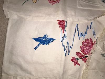 PARTIALLY FINISHED EMBROIDERED ITEMS