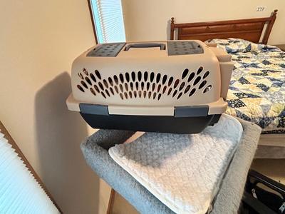 KITTY CAT ITEMS, CAT TREE, COZY MATS FOR THEM TO LAY ON, PET TAXI AND TRAVEL BAG