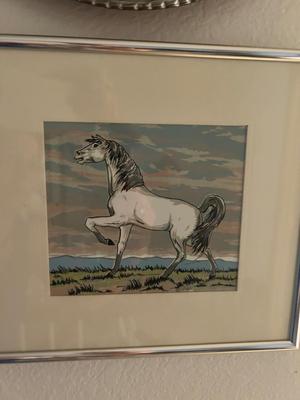 ARTIST FRANK VIGIL FRAMED ART AND RUSTIC COPPER PLATE