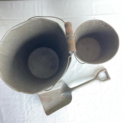 D901 Two T. Bros Antique Dutch Sand pails with Shovel