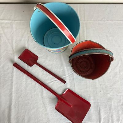 D903 Two Ohio Art Sand Pails with Shovels