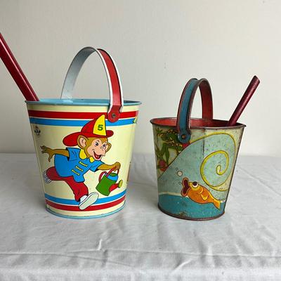 D903 Two Ohio Art Sand Pails with Shovels