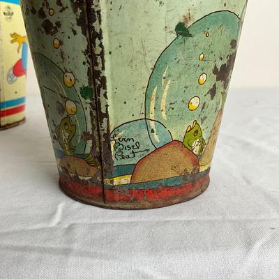 D904 Two Ohio Art Sand Pails with Shovel