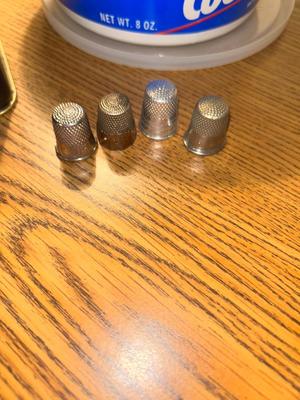 VINTAGE BUTTON, THIMBLES AND SCISSORS