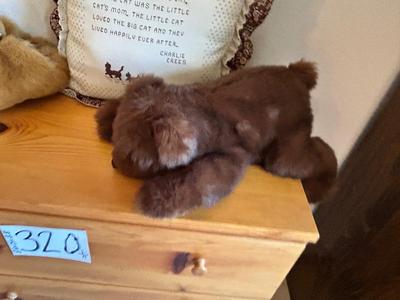 CUDDLY RUSS TEDDY BEAR AND HIS FRIEND, MATCHING WALL ART AND A CROSS STITCHED PILLOW