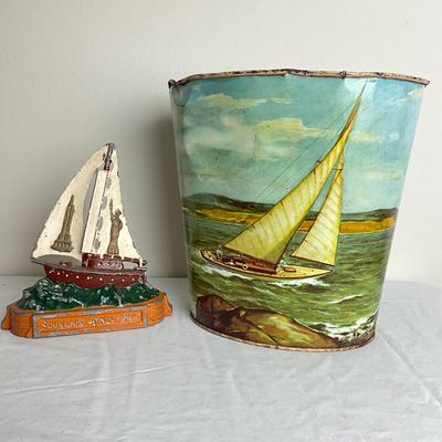 D912 J. Chein Co. Waste Can & Mixed Metal NYC Souvenir