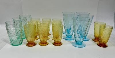 Mixed Vintage Colored Glass various sizes & styles some glow in the dark